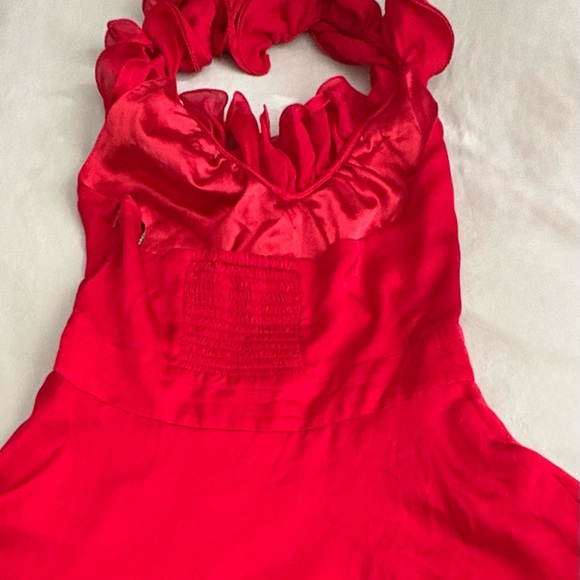 bebe Red Ruffled Mini Dress - Picture 3 of 4